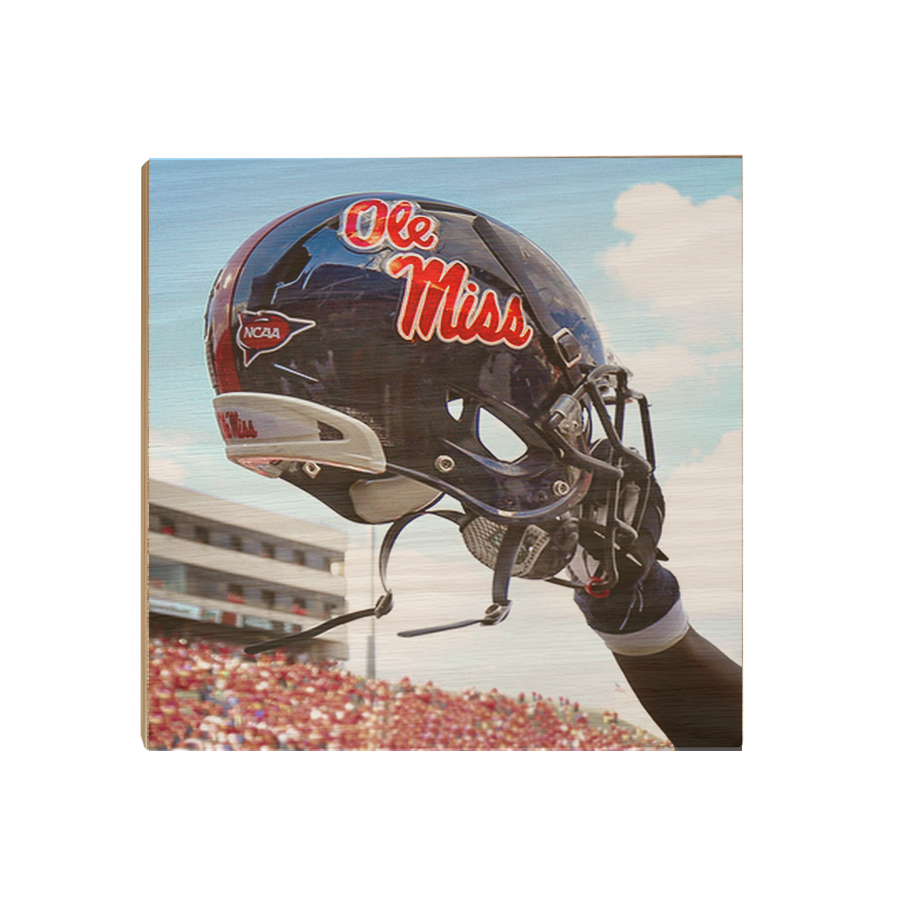 Ole Miss Rebels - Ole Miss Helmet Held High - College Wall Art #Canvas