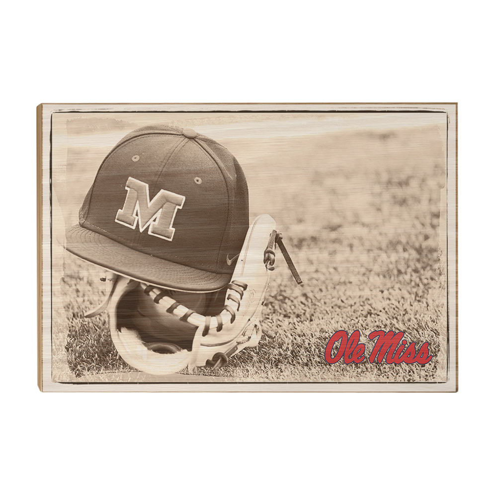 Ole Miss Rebels - Ole Miss Vintage Baseball - College Wall Art #Canvas