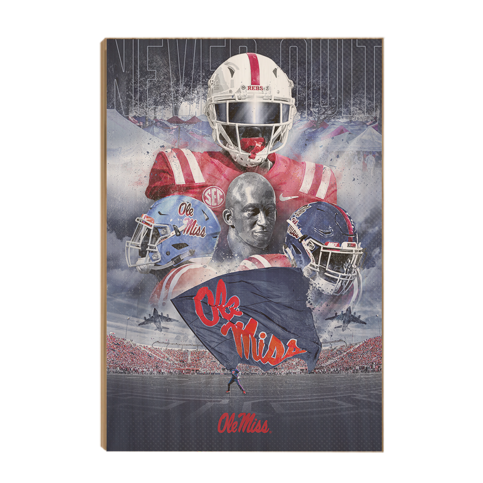 Ole Miss Rebels - Never Quit Collage - College Wall Art #Canvas