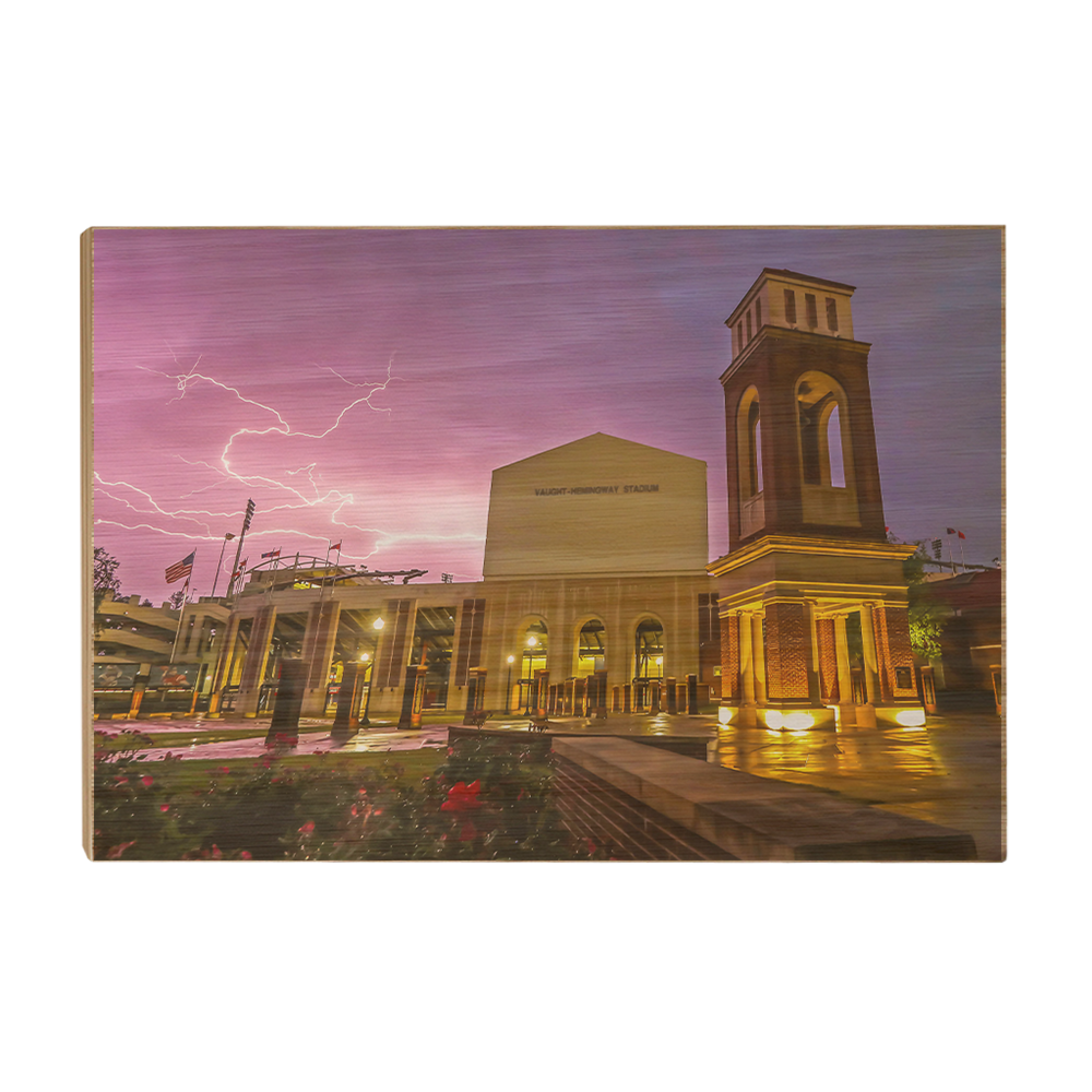 Ole Miss Rebels - Lightning Over Vaught Hemingway - College Wall Art #Canvas