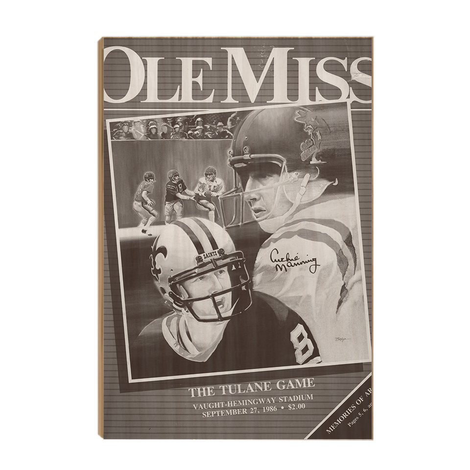 Ole Miss Rebels - Vintage Archie Manning Day - College Wall Art #Canvas