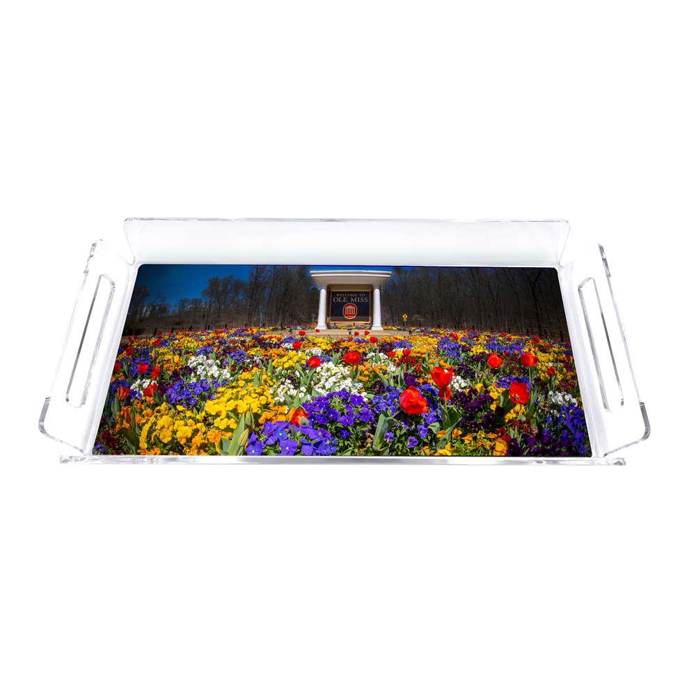 Ole Miss Rebels - Welcome to Ole Miss Spring Flowers Decorative Tray